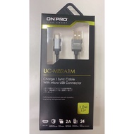 ONPRO Micro Nylon Braided Cable UC-MB2A 1M 2A QC3.0 2.0 Charging Transmission
