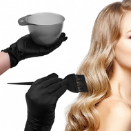 Monja Hair Dye Coloring Kit Hair Dyeing Brush Hair Dyeing Cream Bowl Coloring Comb Earcap Clips Dyei