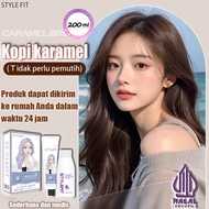 【2024 Penjualan Panas】 STYLE FIT cat rambut teh susu Coklat muda*200ml pewarna rambut pria dan wanit