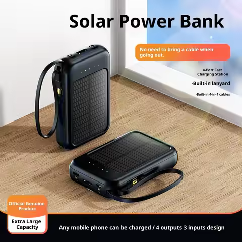 Mini self-contained solar power bank 20000 mAh large capacity power bank emergency mobile power supp