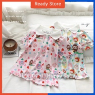 Baby Girl Short Sleeve Dress Girl Cartoon Polo Dress  2-7 Years