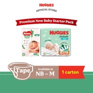 Huggies Air Soft Newborn Baby Diapers - Size NB/S/M (3/4 Pack)