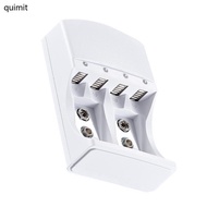 QUIM Lightweight 4 Slot  Charger For 1 2V LR06 LR03 9V Rechargeable