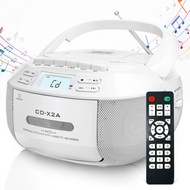CD boombox stereo Bluetooth AM/FM radio X2A cassette tape player CD player