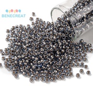 BENECREAT 10gs Round Seed Beads Japanese Seed Beads (992) Gilt Lined Light Montana Blue 8/0 3mm Hole