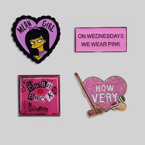 High Quality Campus Youth Movie Mean Girls Enamel Pin Cartoon Cute Girl Brooch Badge Lapel Pin Fashi