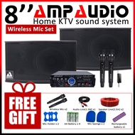 AmpAudio Karaoke Speaker Set 8inch speaker Full set