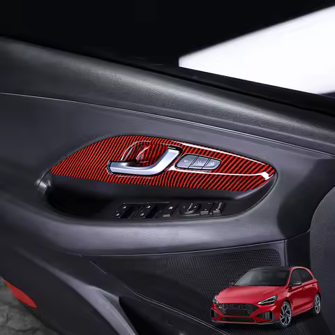 6Pcs For Hyundai I30/I30 N 2017-2025 LHD ABS Car Inner Door Handle Bowl Frame Trim Cover Interior Mo