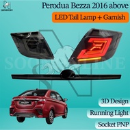 Perodua Bezza Tail Lamp 3D Design with Garnish set Smoke Lampu Belakang Bezza Garnish Bonnet