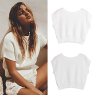 White Casual Knit Top 75428 (TA)