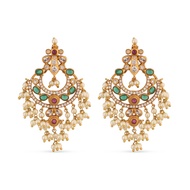 Antique Gold Plated Ehimay Drop Earrings with Guttapusalu Design - Indian Earrings for Women and Gir