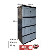 EAGLE 4 Tier DIY Plastic Cabinet Almari Baju Almari Plastik Serbaguna Storage Cabinet [LIMIT 1 UNIT TO 1 ORDER]