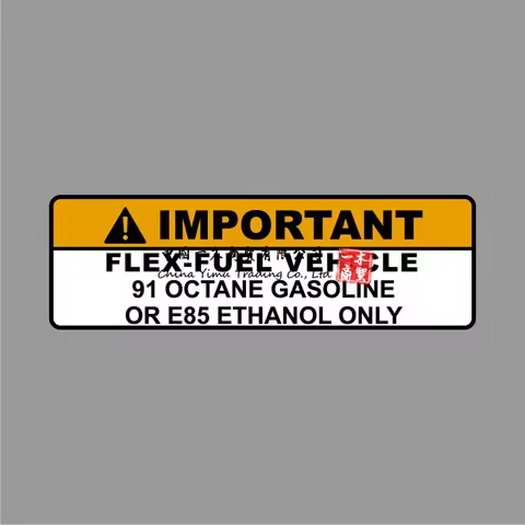 Flex Fuel Vehicle 91 Octane or E85 Ethanol Gas Fuel Tank Sticker Decal