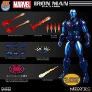 順豐到付$730 / 絕版現貨 / Mezco One PX Previews Exclusive / Stealth Ironman Tony Stark / Marvel Comic 漫威 鋼鐵奇