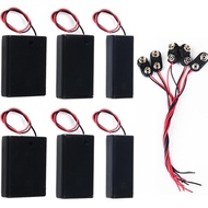2/3/4 1.5V AAA Battery Holder Case with Wire Leads, 3 AAA Battery Box with ON/Off Switch, 5 x 9V Sna