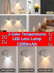 1入組LED動感感應壁燈，USB充電電池，3種燈光顏色亮度可調的畫壁燈，磁吸家居裝飾夜燈，適用於臥室、浴室、門廊、陽台、走廊、樓梯