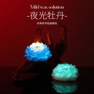 Fluorescent rose candle that emits light