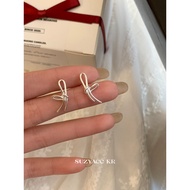 earring Suzyacc kr Sterling Silver Niche Design Bow