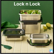 [LOCKNLOCK] 304 Stainless Steel Stackable Airtight Container 400ml 500ml 600ml 1.0L 1.2L 2.0L