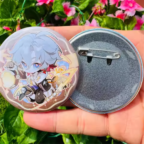 58MM Game Genshin Impact Illuga Zibai Cosplay Costumes SPTE Tin Plated Pin Badge Accessories Pendant