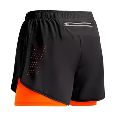 Men's Running Shorts 2 In 1 Fitness Black Double Layer Shorts Workout Training Gym Running Sport Sho