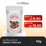 NUTRILICIOUS Omega-3 Trail Mix 50g Mixed Nuts and Dried Fruits Healthy Snacks Healthy Nuts