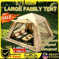 Camping Tent  Khemah Foldable Waterproof Portable Outdoor Tent Hiking Easy Setup large size family t
