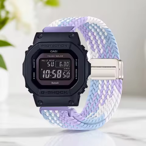 18mm Nylon Band For Casio Small Square AE1200/1300/F91W/W218/F108 Elastic Magnetic Buckle Watch Stra