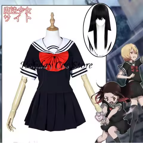 Magical Girl Site Asagiri Aya Cosplay Costume Wig Anime Yatsumura Tsuyuno School Uniform Sailor Suit