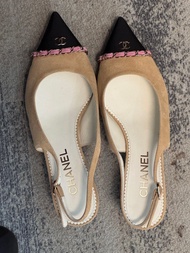 Chanel Beige Slingback 37.5