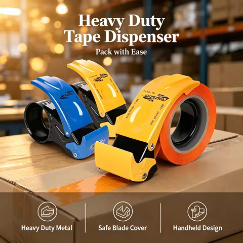 Transport Packaging Tape Dispenser, Heavy Duty Metal Packaging Tape Gun, Handheld Tape Cutter