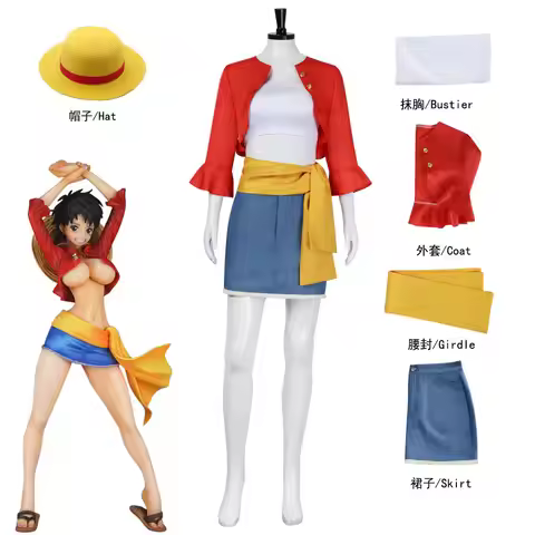 Anime Monkey D Luffy Woman Cosplay Costume Halloween Carnival Cosplay Luffy Customized Clothes