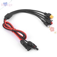 BORRAONE  Panel Extension Cable, 4 in 1 1m Length  Wire, Connector 30A MC4 to DC5521 7909 XT60 Femal