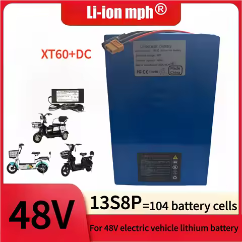 18650 13S8P lithium battery pack 48V 30Ah 30000mAh large capacity suitable for 48V 250-1500W built-i