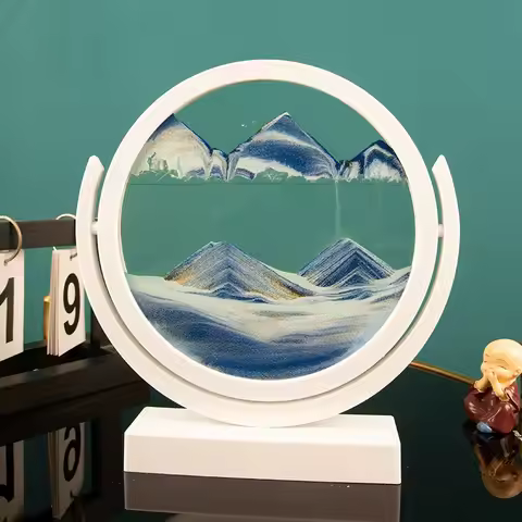 3D Hourglass Dynamic Glass Hourglass Sand Decoration for Office Large Seat Quicksand Painting Home A