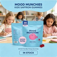 Mood Munchies Kids Saffron Extract Gummies, Support Mood & Focus, Kid‑Friendly Chewy Supplement, 60c