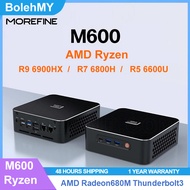 Morefine M600 AMD Rzyen 9 6900HX/R7 6800H/R5 6600U Radeon 680M Thunderbolt DDR5 Win11 Gaming MINI PC