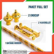 Full set curtain rod with uril cover, princess cover and minimalist cover 50cm, 60cm 75cm, 1m, 1.25m