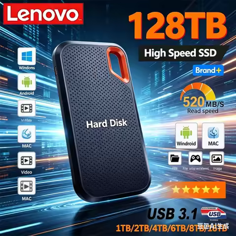 Lenovo 256TB USB SSD Mobile Hard Disk E60 2TB 8TB 128TB USB 3.1 HD External Hard Mobile Hard Disk HD