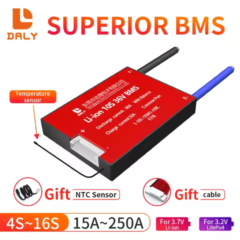 BMS Active Balance With NTC Cable For 18650 Lithium ion Batteri Pack 4S 7S 24V 10S 13S 48V And BMS L