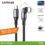 CAPDASE Rotary 540-CC240 USB-C To USB-C 240W Fast charging PD cable Swivel 540 degree