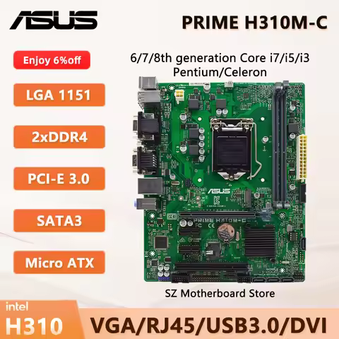 ASUS PRIME H310M-C Motherboard Micro ATX Intel H310 LGA1151 For 8th/9th Gen Intel Core i7/i5/i3 i3 8