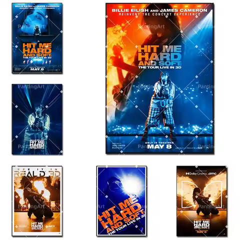 B-Billie E-Eilish H-Hit Me Hard and Soft The Tour Live in 3D Movie Poster Wall Art Home Decor Canvas