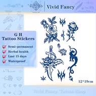 [Vivid Fancy] 12*19cm GH Tattoo Sticker Waterproof Healthy Herbal Lasts to 2 weeks