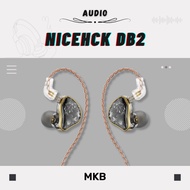 NICEHCK DB2 Hi-Fi Aluminium Alloy IEM 1BA+1DD Hybrid Titanium Plated Graphene Diaphragm (10mm/0.78mm