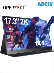 ABCIV UPERFECT 17.3" 2K 144Hz Portable Gaming Monitor 1MS FreeSync HDR 100% DCI-P3 2560 x 1440 Lapto