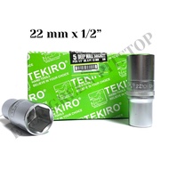MATA Long Socket Wrench Bit 22 mm 6 PT 1/2红 Deep Wall Socket Long Tekiro 22mm 6PT 1/ 2 inch Socket W