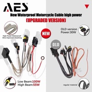 AES Relay Cable Set Biled Premium 100 Watt Waterproof High Power Upgrade New Version Motorcycle