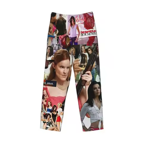 Custom Bree Van De Kamp Desperate Housewives Pajama Pants Men Sleepwear Sleep Lounge Bottoms with Po