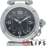 二手卡地亞 Pasha C 日期顯示腕錶 W31043M7，含原廠錶盒及保固卡，不鏽鋼材質，男女皆宜，黑色，拋光處理，成色極佳。